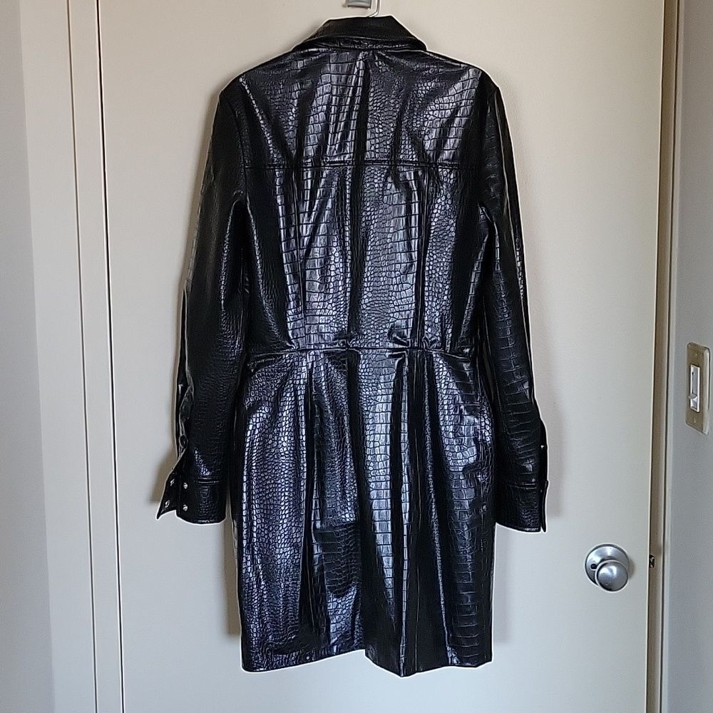 Veronica Beard Echo Ruched Faux-Leather Dress - Picture 5 of 10